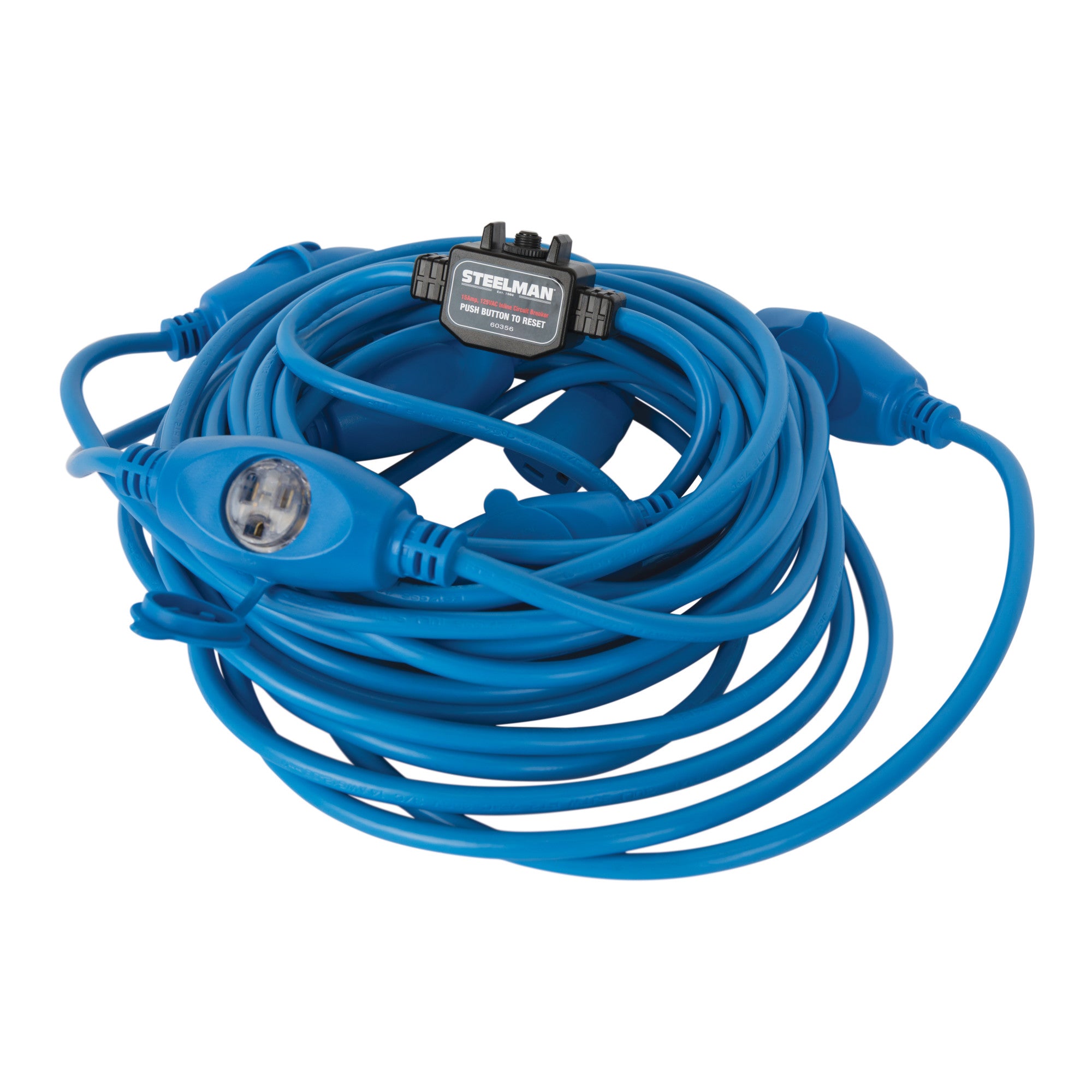 Steelman White 30-Foot Electrical Cord 13 Amp Tri-Tap Reel – Steelman Tools