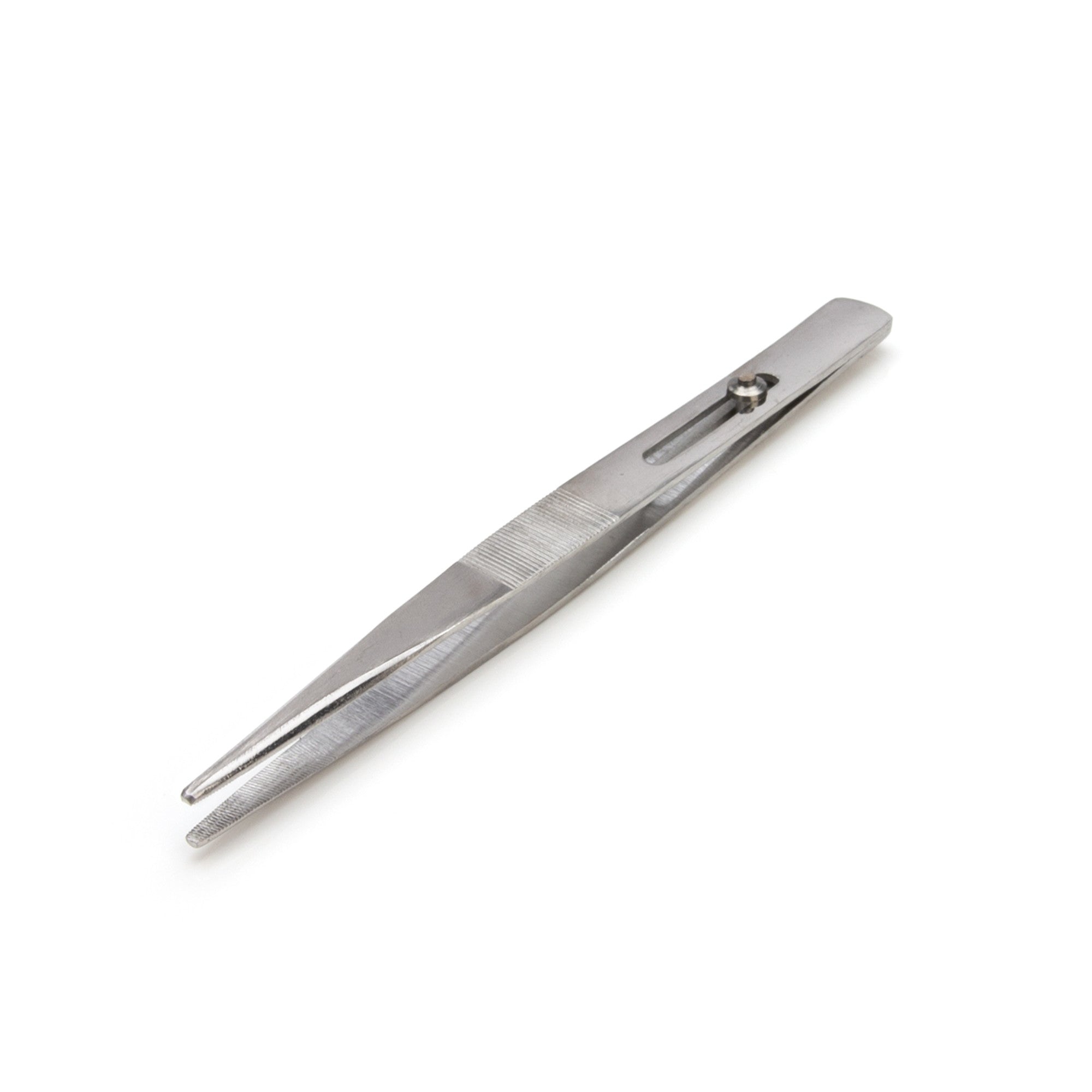 Steelman 05604 6-Inch Slide-Locking Straight Rounded Tip Tweezers