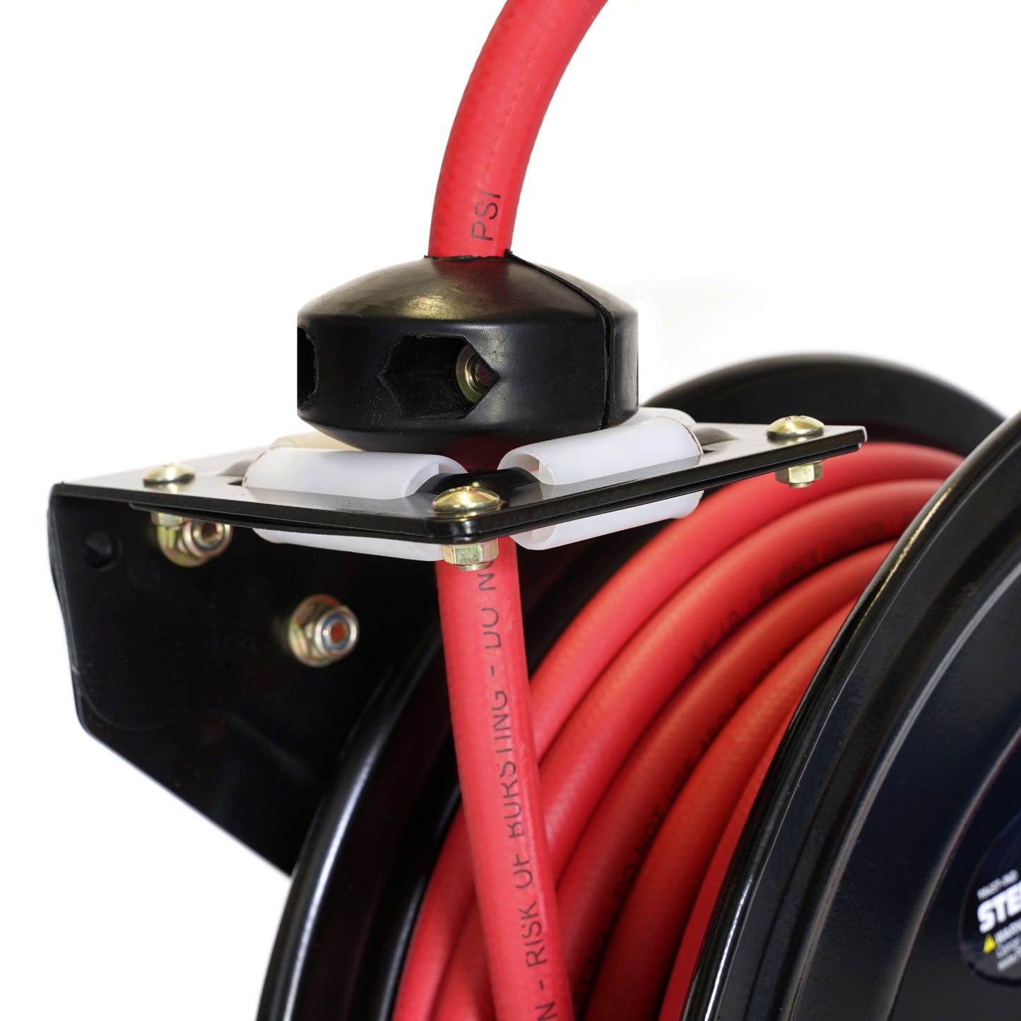 Enclosed Spring Pneumatic Hose Reel with 35-Foot Hose