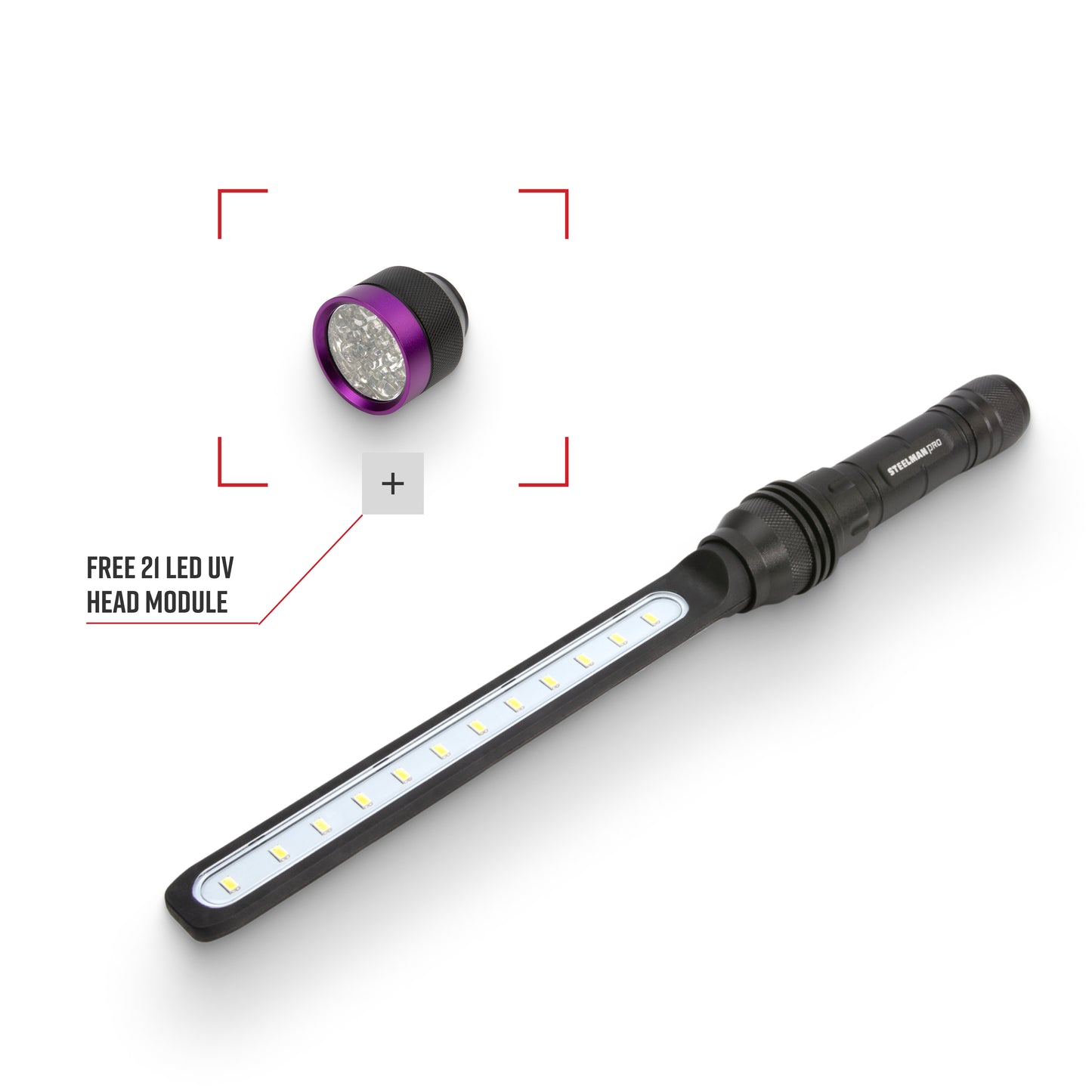 Slim-Lite Rechargeable 400 Lumen LED Work Light + FREE 21 LED UV Head Bundle | 78606-BUNDLE