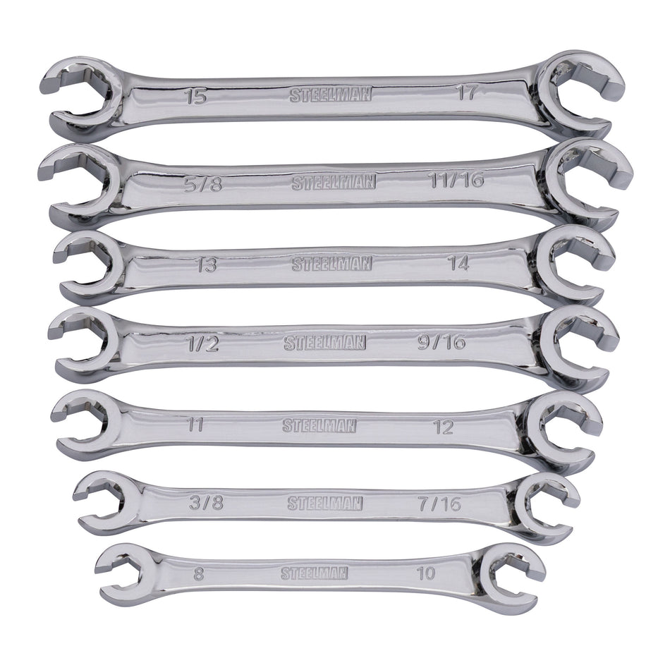 7-Piece Metric and SAE 6-Point Flare Nut Wrench Set