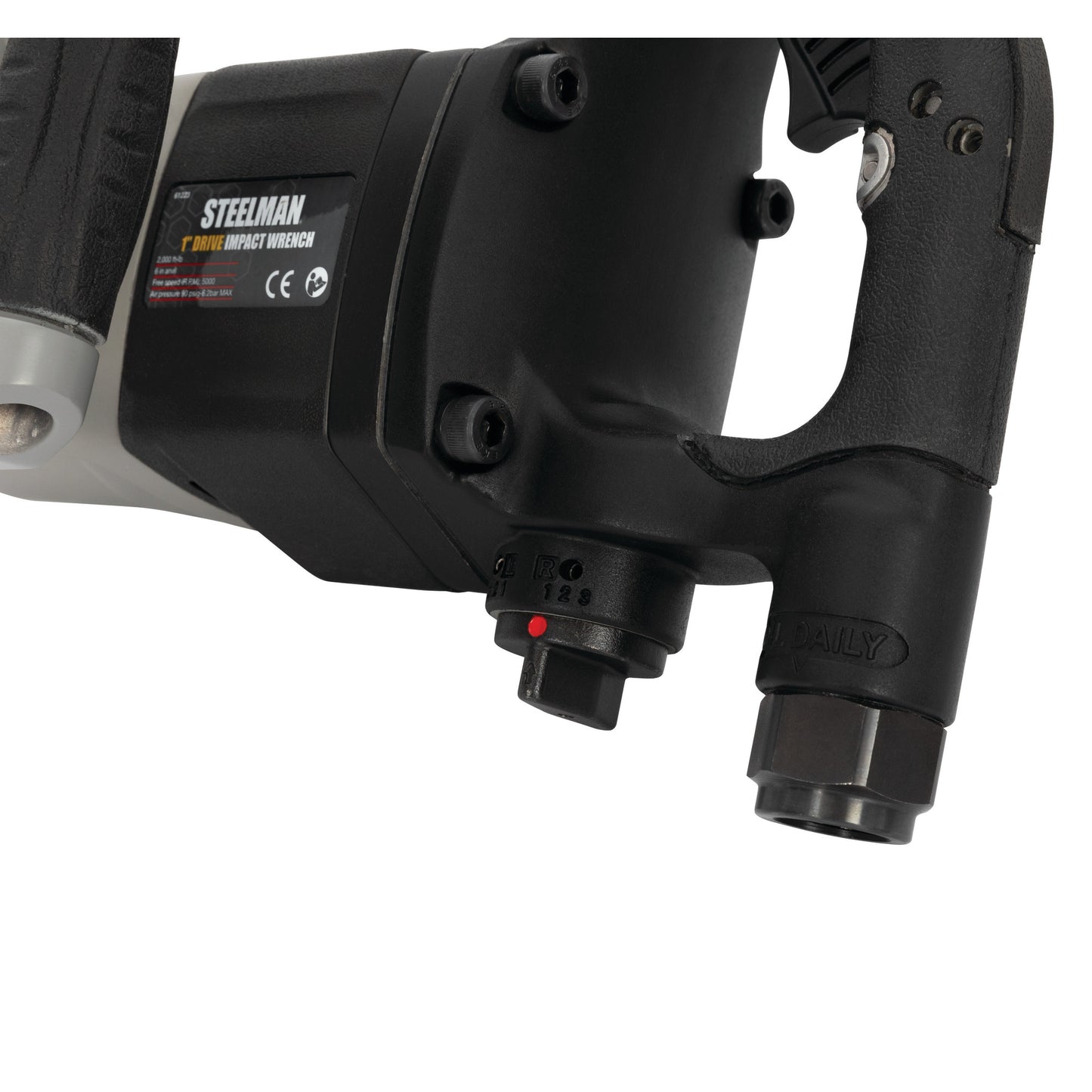 1-Inch Drive Heavy-Duty 2000 ft-lb Twin Hammer Impact Wrench with 6-Inch Anvil, Black and Gray