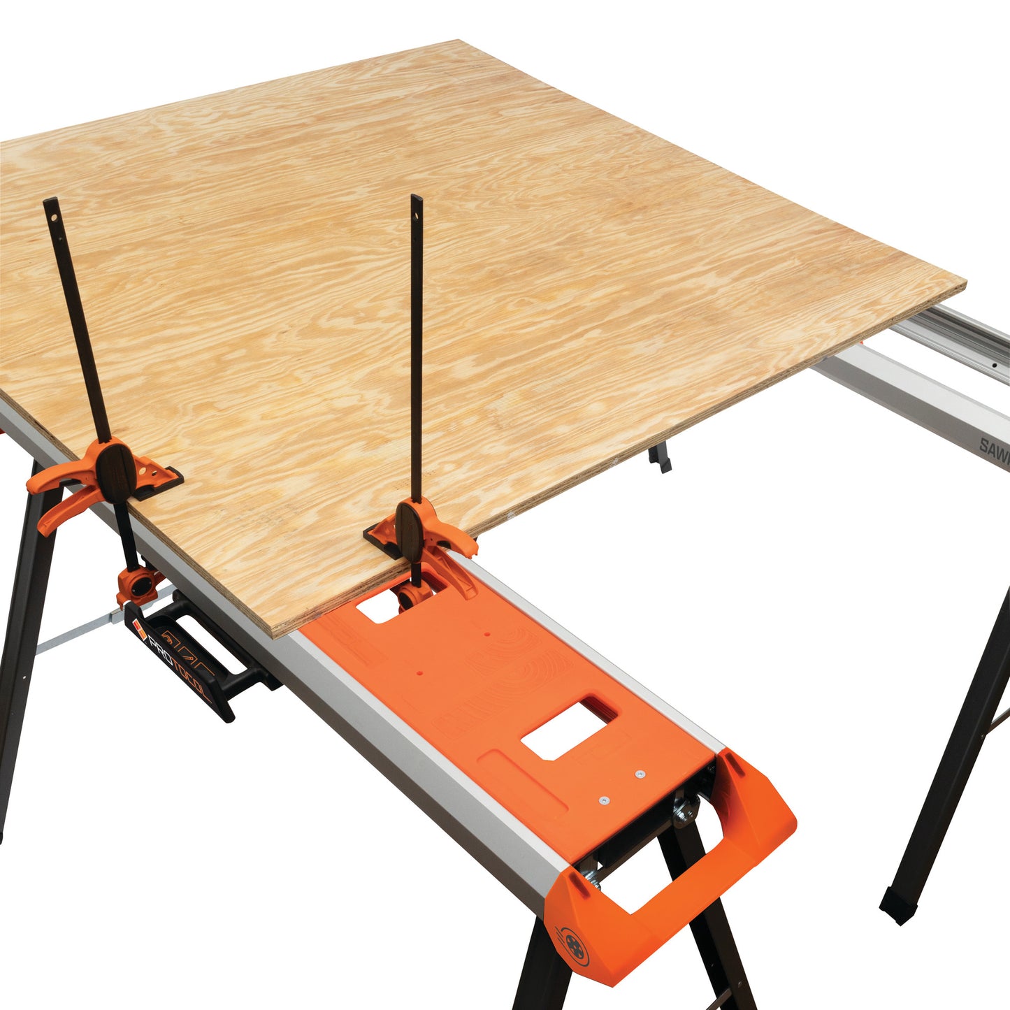 2-Pack 46-Inch / 500-Pound Individual Capacity Lightweight Aluminum Sawhorse Kit with Multi-position Mounting Brackets