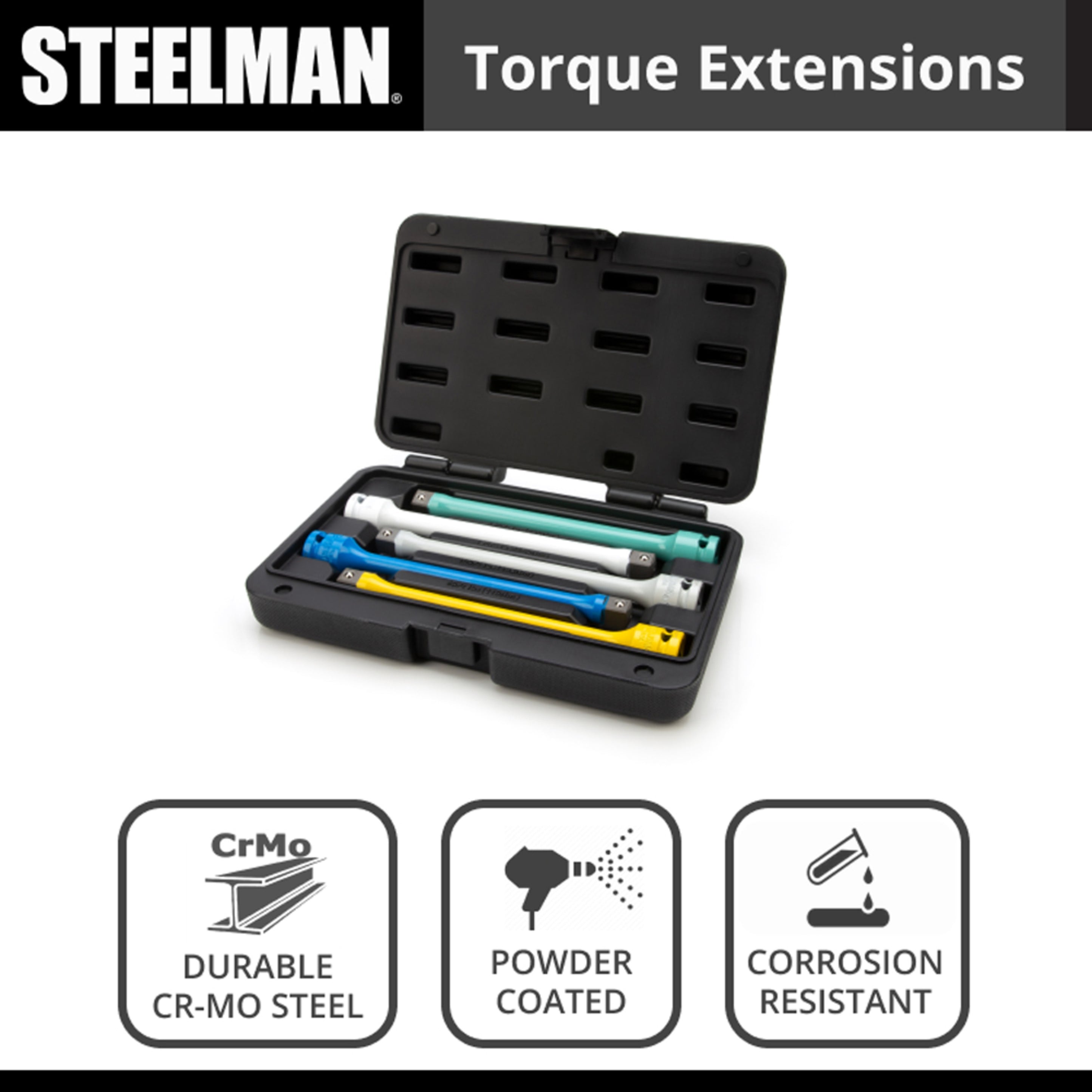 5-Piece 1/2-inch Drive Torque Extension Set – Steelman Tools