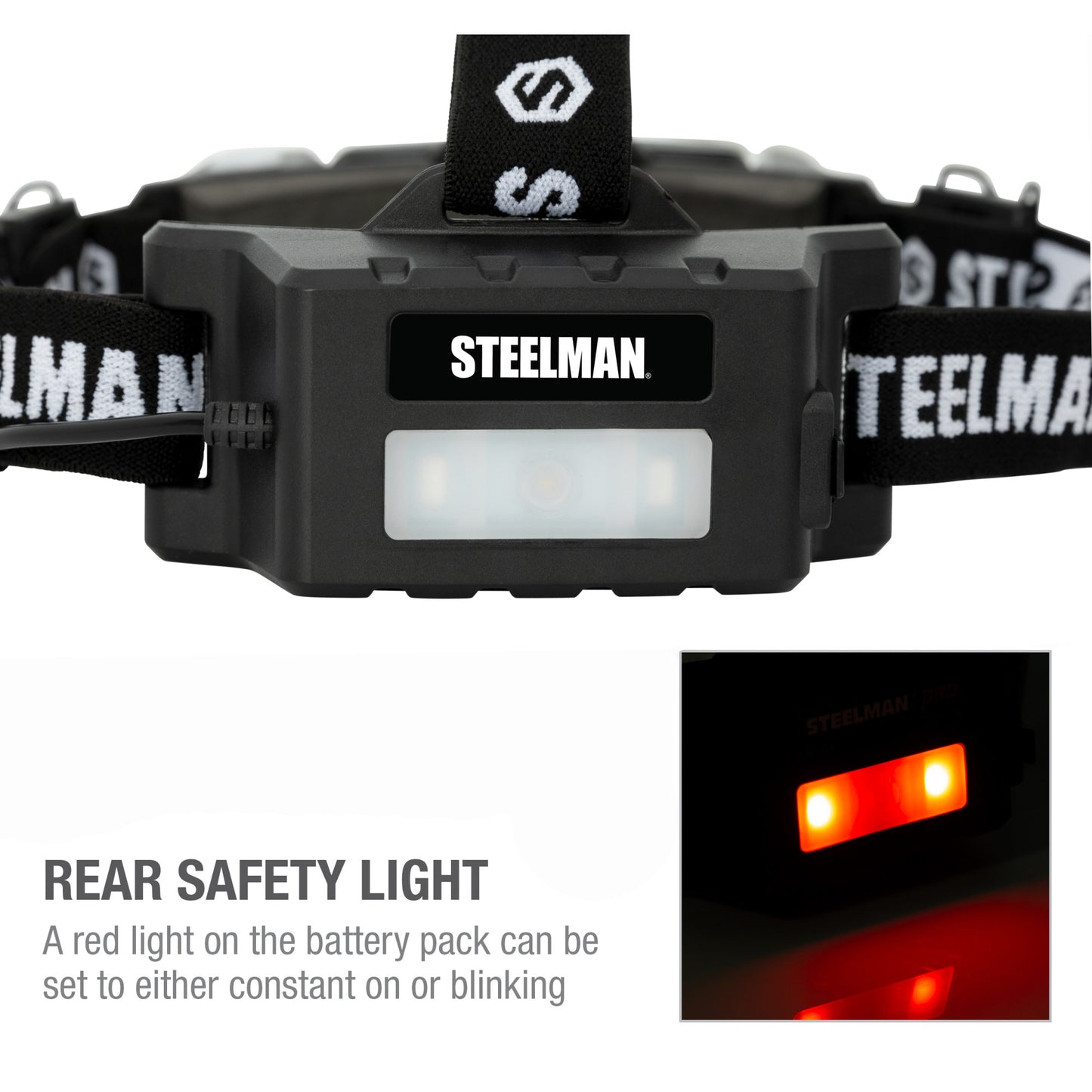 Motion-Activated Rechargeable Focusing Headlamp with Rear Safety Light