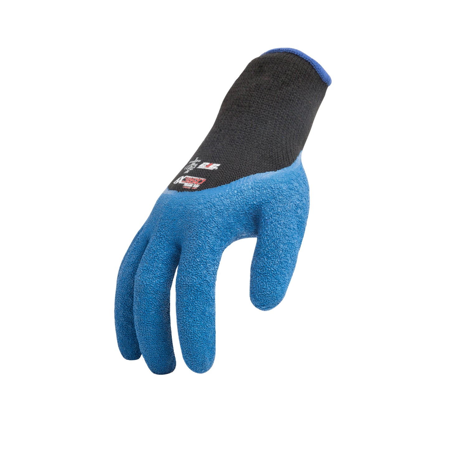 AX360 Latex-dipped Crinkle Grip Cut Resistant Gloves in Blue and Black (EN Level 2 / ANSI A2)