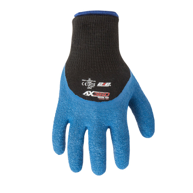 AX360 Latex-dipped Crinkle Grip Cut Resistant Gloves in Blue and Black (EN Level 2 / ANSI A2)