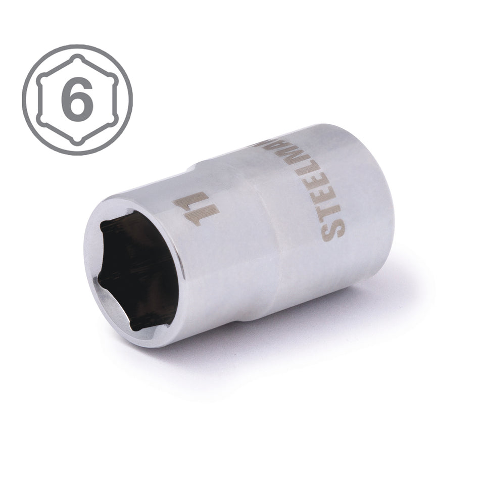 3/8-Inch Drive x 11mm Shallow 6-Point Socket