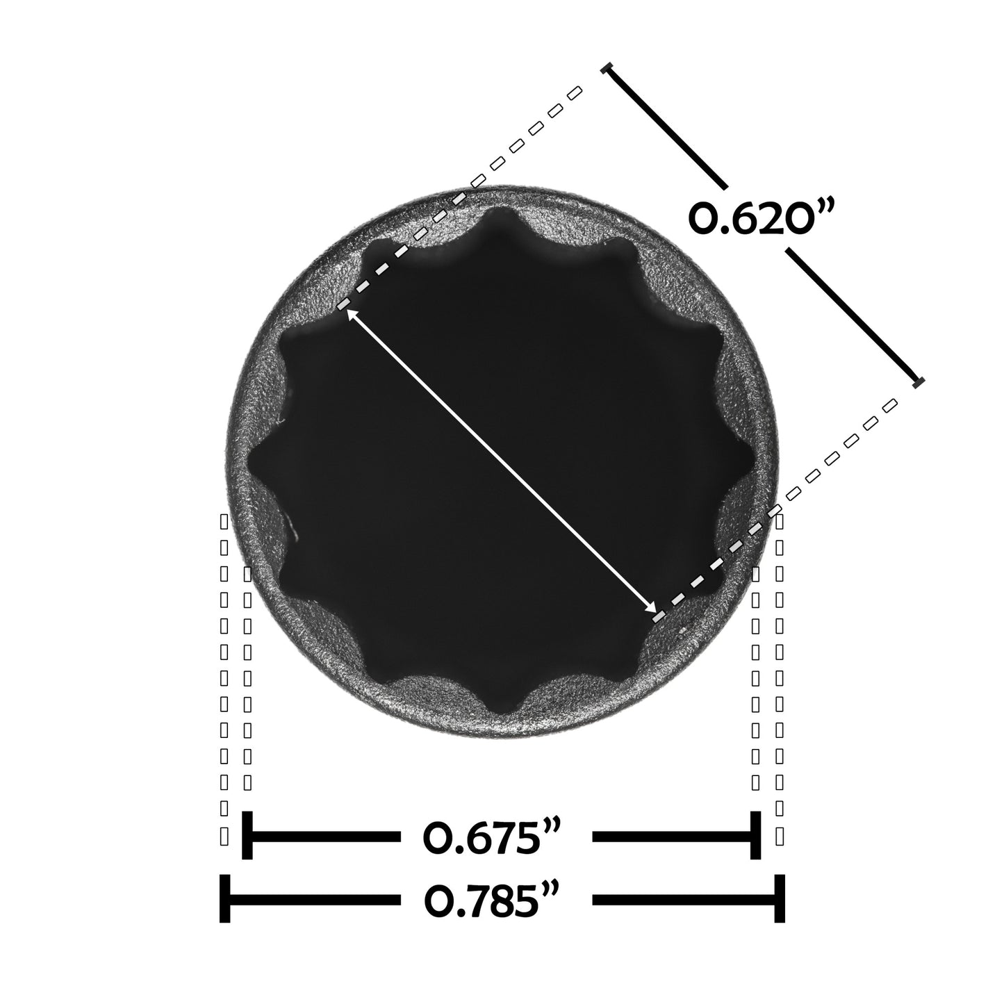 12-Spline 11/16-Inch Locking Lug Nut Socket