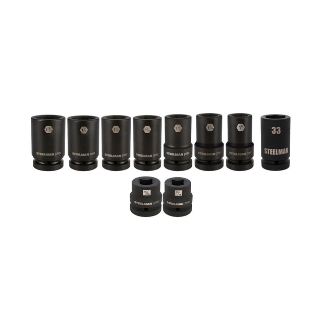10-Piece 1-Inch Drive Wheel Service Socket Set with Tool Bag