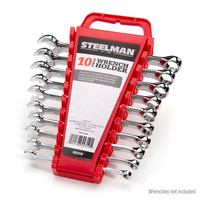 Universal 10-Tool Wrench Holder, Red