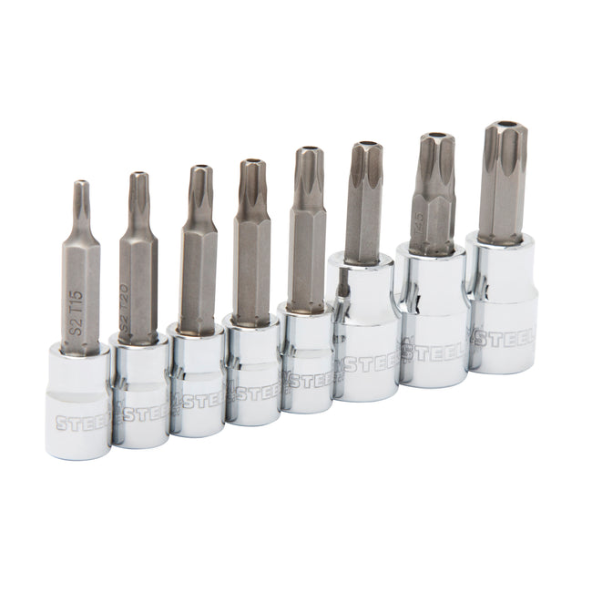 8-Piece 1/4-Inch and 3/8-Inch Drive Tamper-Resistant Star Bit Socket Set