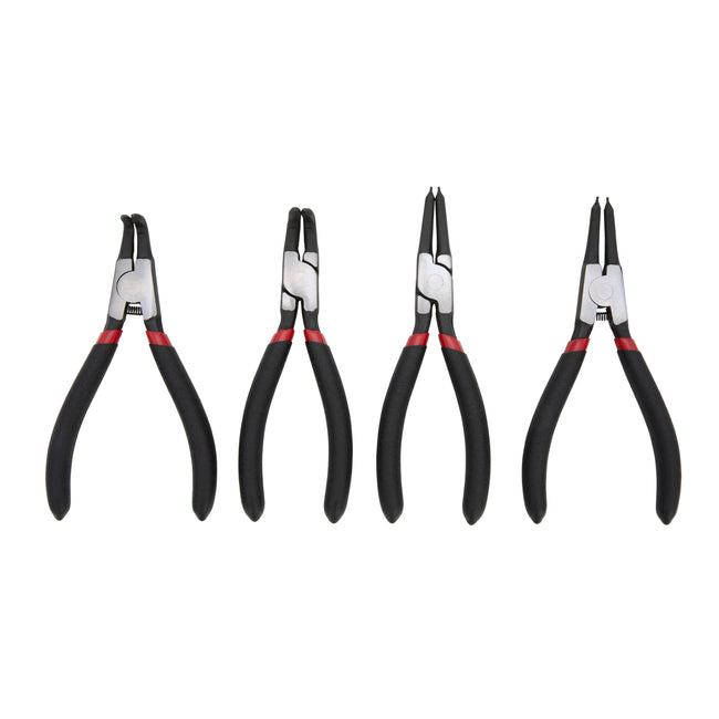 4-Piece 5-Inch Long Straight and 90-Degree Offset Internal and External Snap-Ring Pliers Set