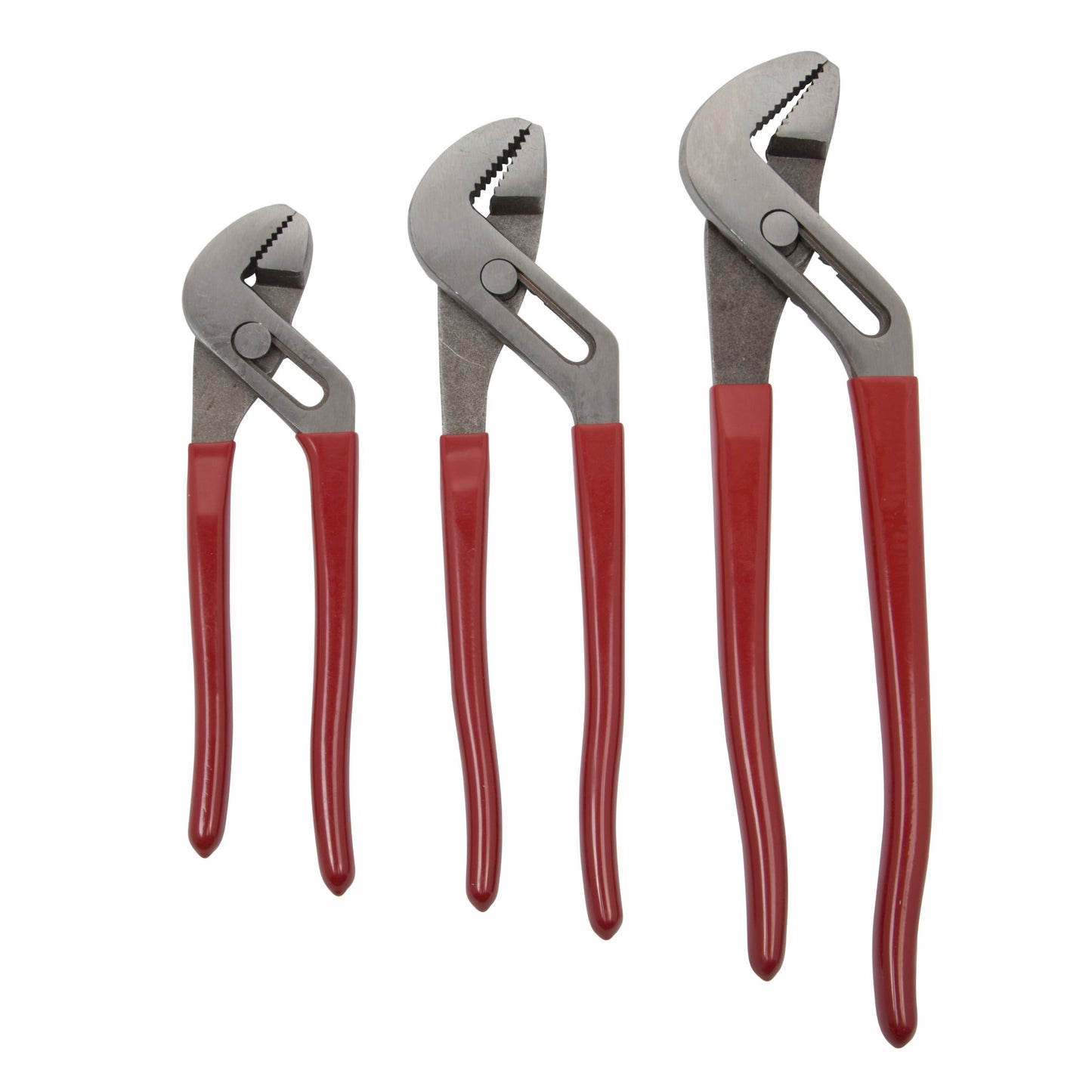 3-Piece Groove Joint Pliers Set with Plastisol Dipped Grips, 8, 10, and 12-Inch