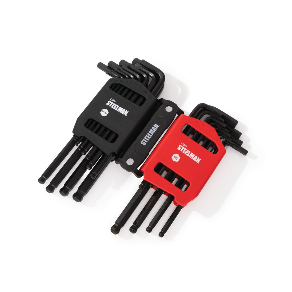 26-Piece Long Arm Ball End Hex Key Wrench Set, Inch/Metric (SAE/MM)