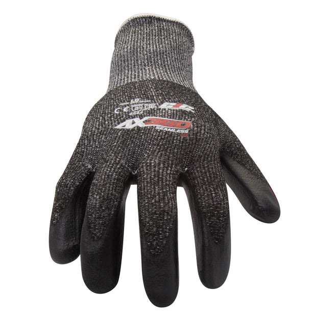 AX360 Foam Nitrile-dipped Cut Resistant Gloves in Black and Gray (EN Level 5, ANSI A3)