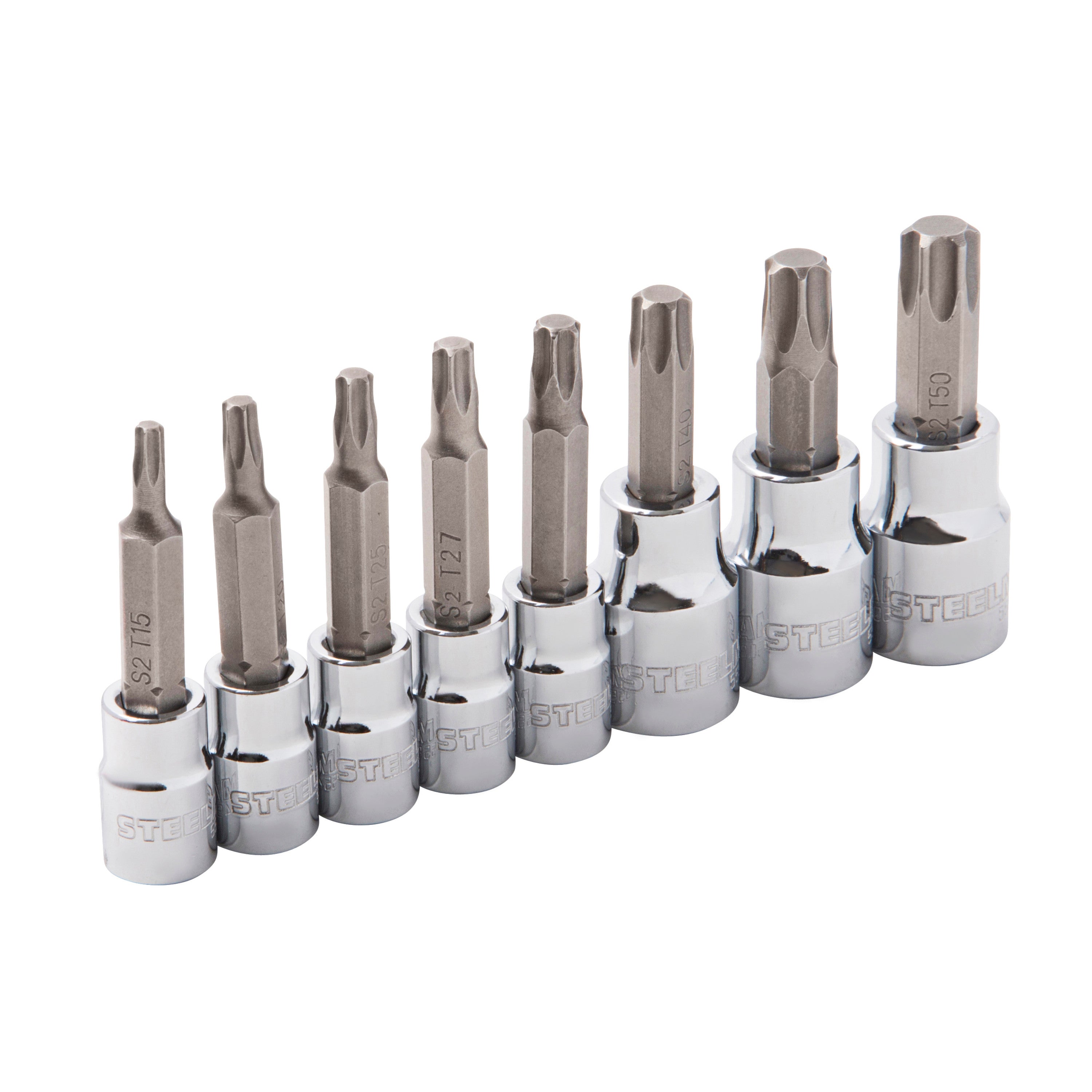 8 Piece 1 4 inch and 3 8 inch Drive Star Bit Socket Set Steelman Tools