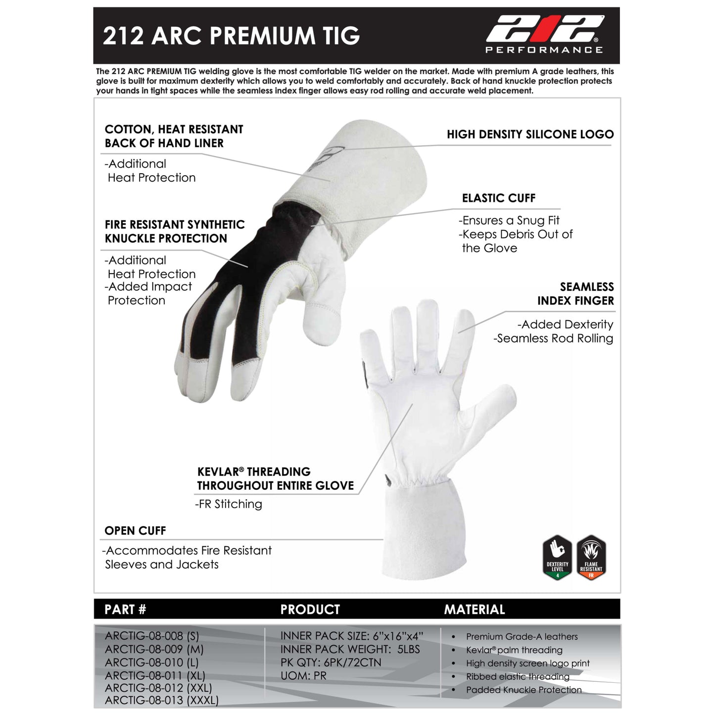 ARC Premium TIG Welding Gloves in Brown and Black