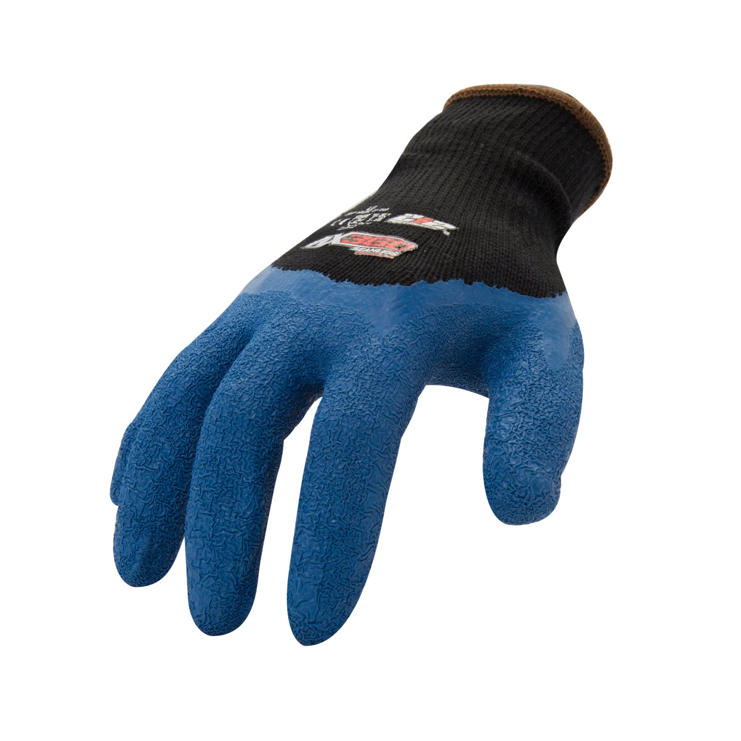 AX360 Latex-dipped Crinkle Grip Cut Resistant Gloves in Blue and Black (EN Level 2 / ANSI A2)