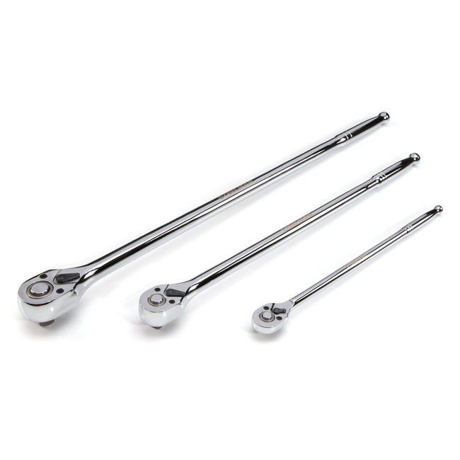 3-Piece Long Handle 72-Tooth Reversible Quick-Release Ratchet Set