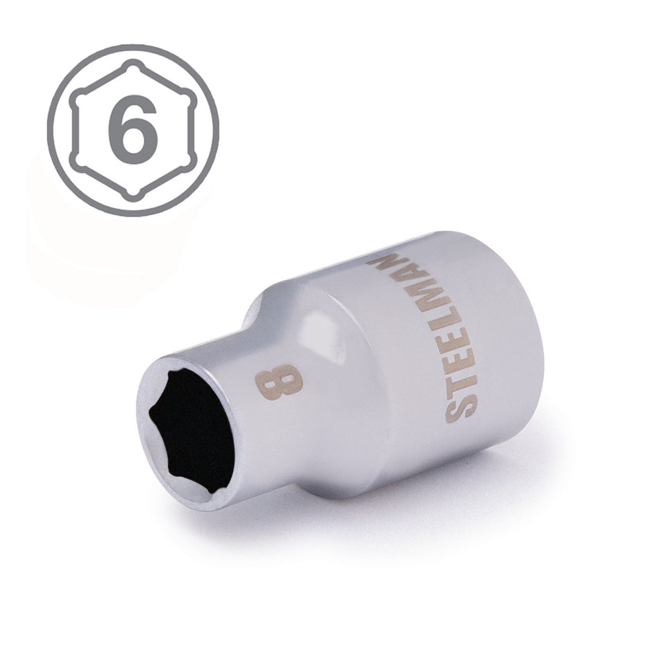 3/8-Inch Drive x 8mm Shallow 6-Point Socket
