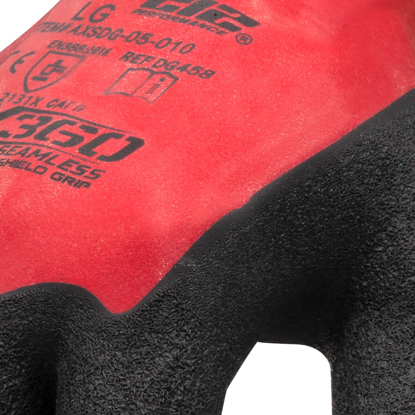 AX360 Shield Grip Latex-dipped Gloves in Black and Red