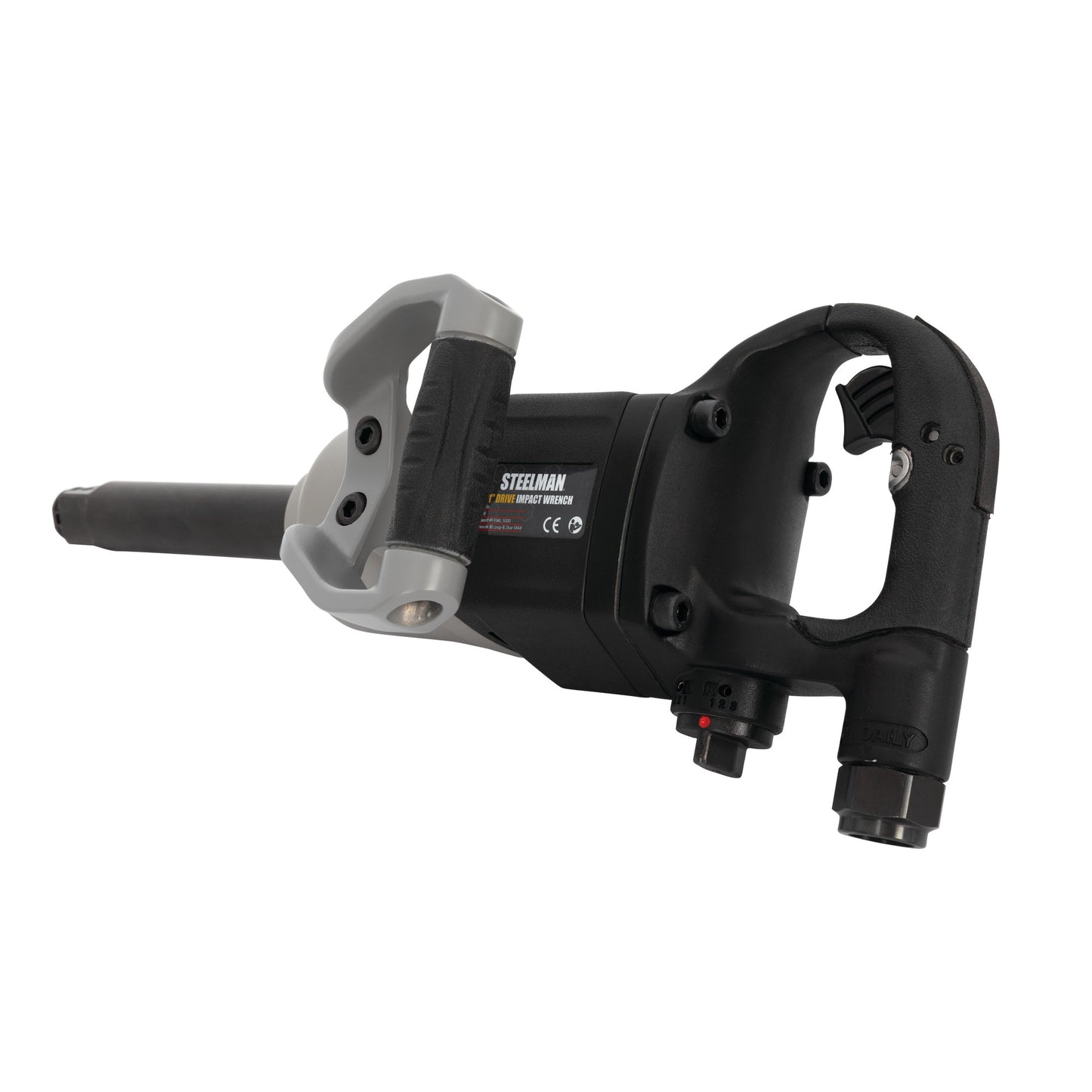 1-Inch Drive Heavy-Duty 2000 ft-lb Twin Hammer Impact Wrench with 6-Inch Anvil, Black and Gray