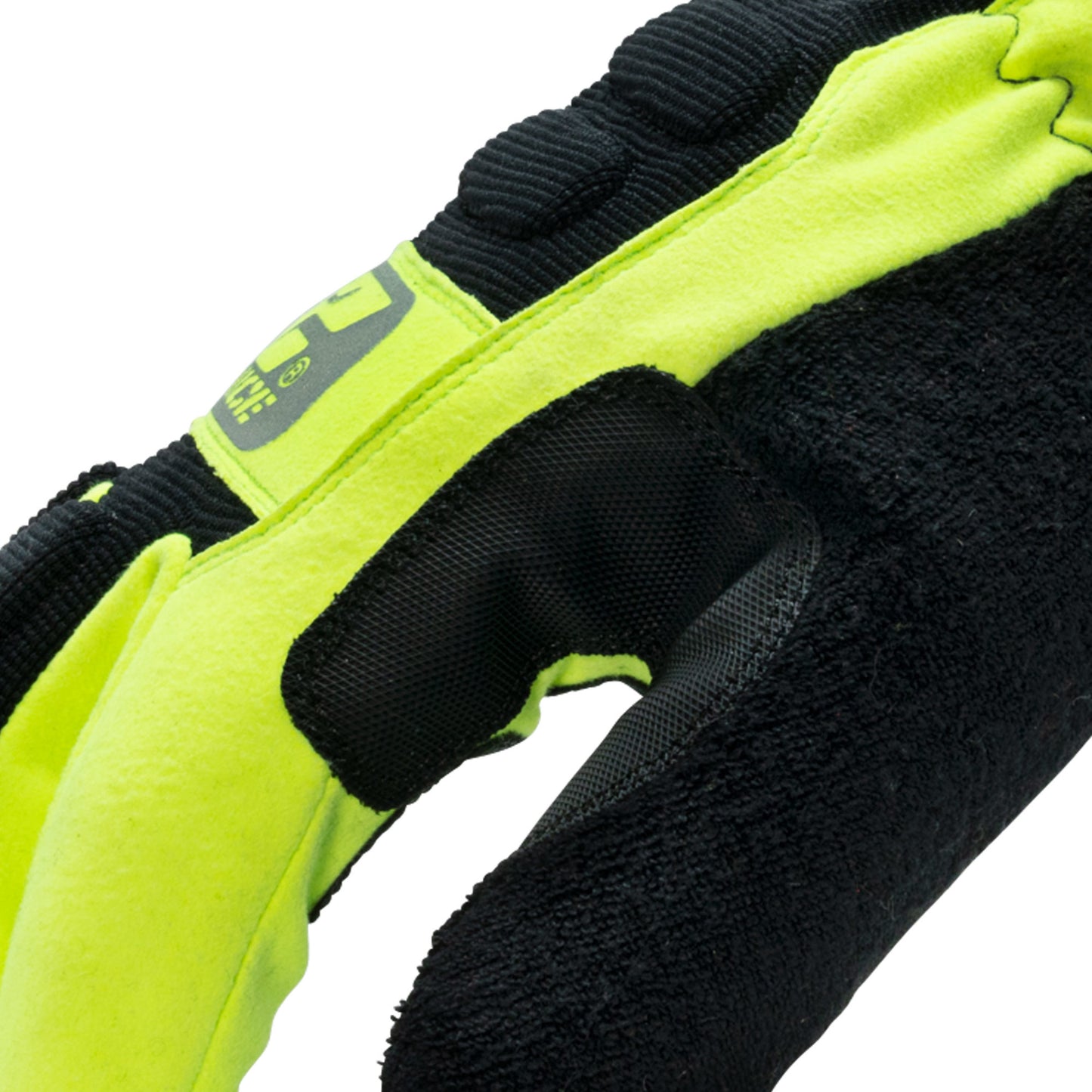 Waterproof Fleece Lined Impact Protective Tundra Winter Work Gloves in Black and Hi-Viz Yellow