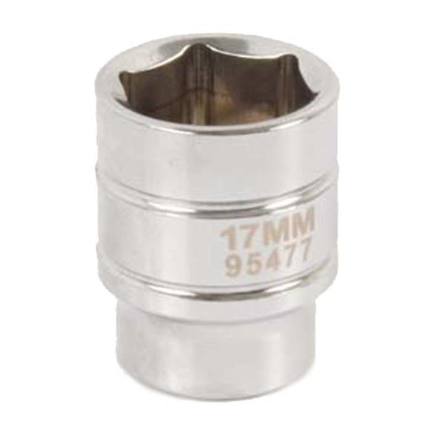 3/8-Inch Drive x 17mm 6-Point Single Metric Chrome Socket