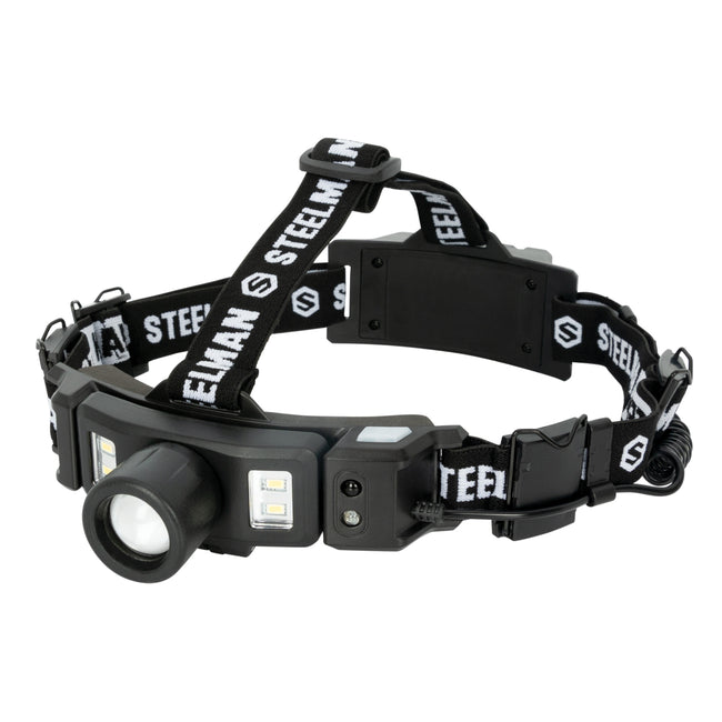 Multi-Mode Focusing Rechargeable Headlamp with Rear Safety Light