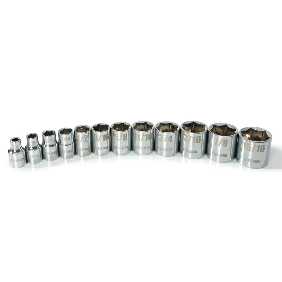 12-Piece 3/8-Inch Drive SAE Shallow 6-Point Socket Set