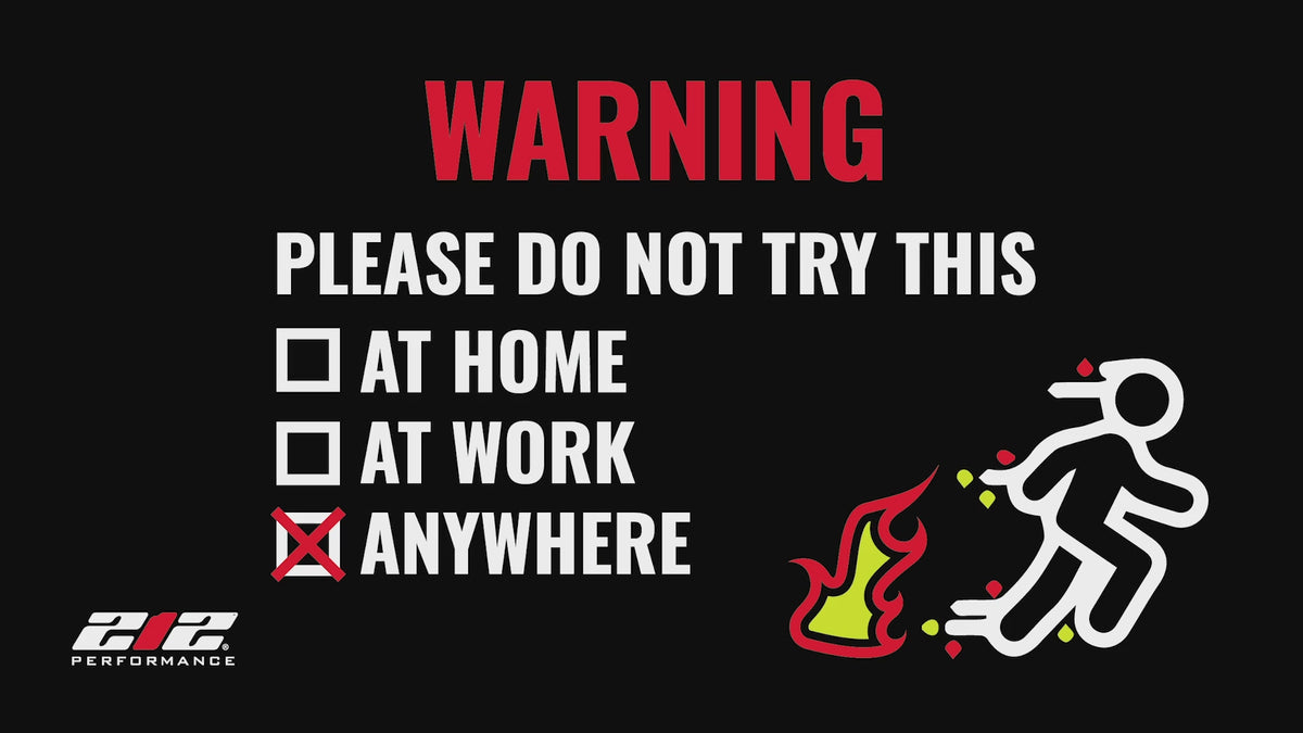 demonstrating the products resilience to excessive heat and an open propane flame.