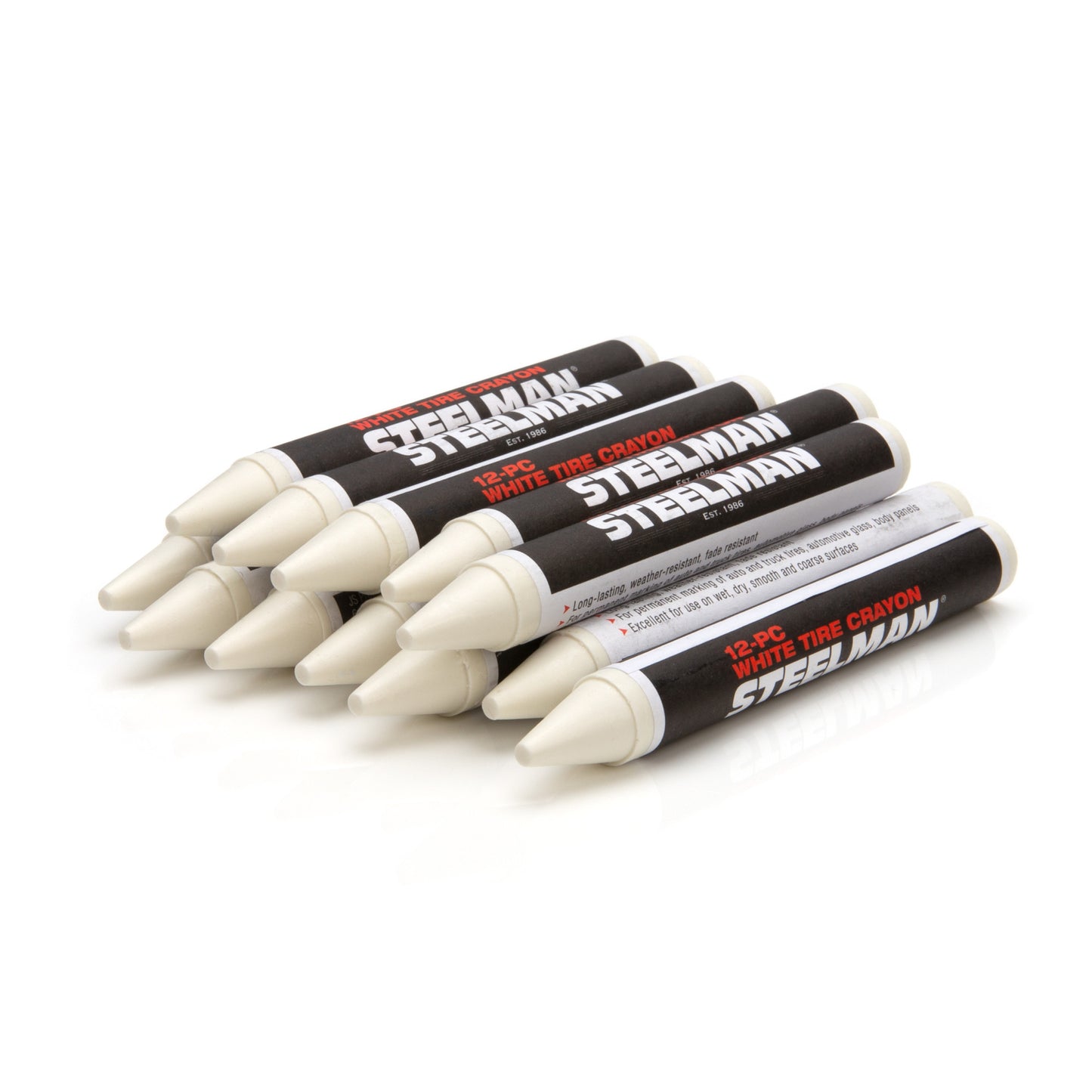 White Tire Marking Crayons, Box of 12 (10-Pack)