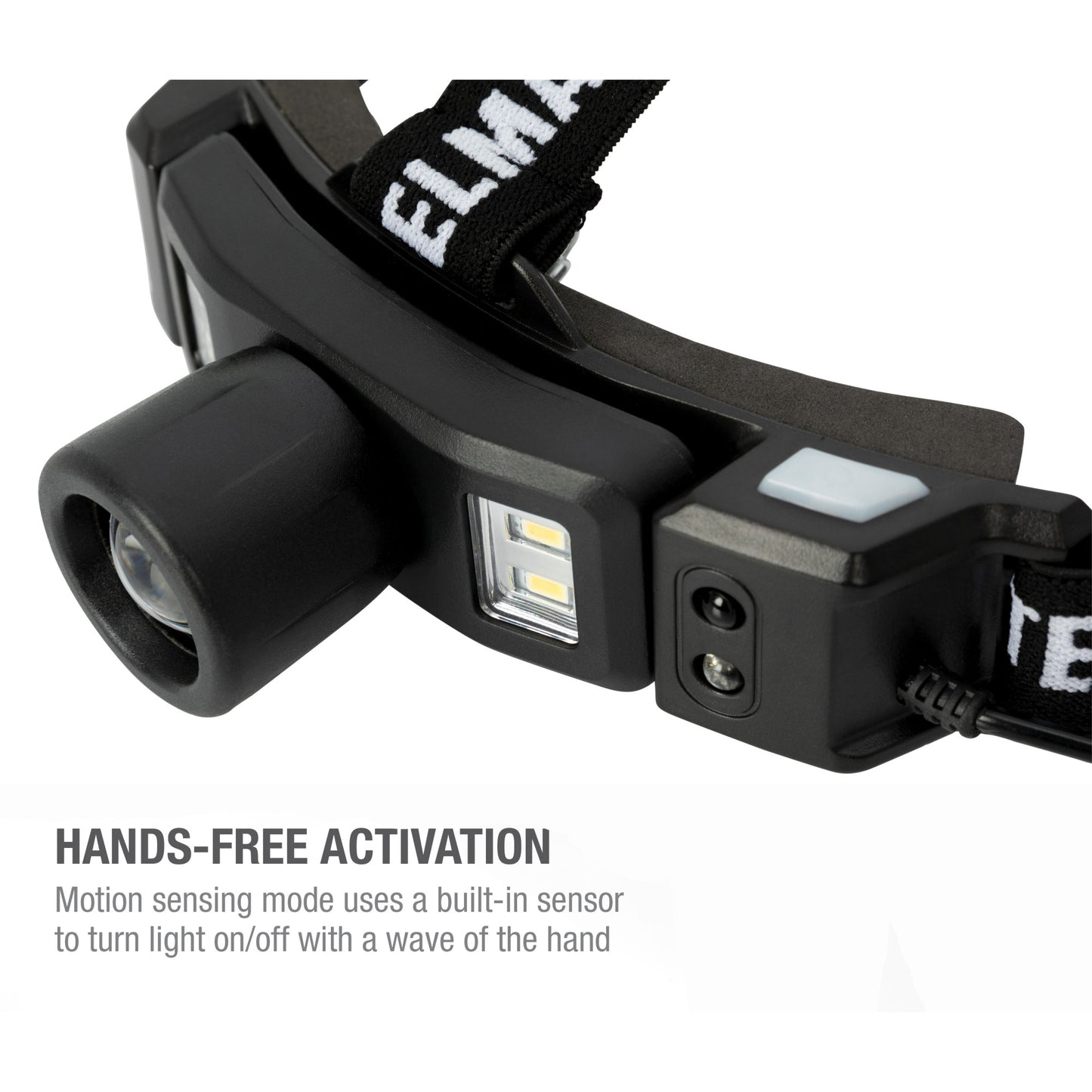 Motion-Activated Rechargeable Focusing Headlamp with Rear Safety Light