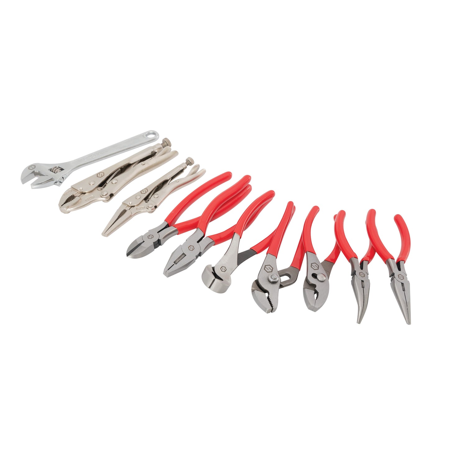 10-Piece Plier, Cutter, and Wrench Set, Red