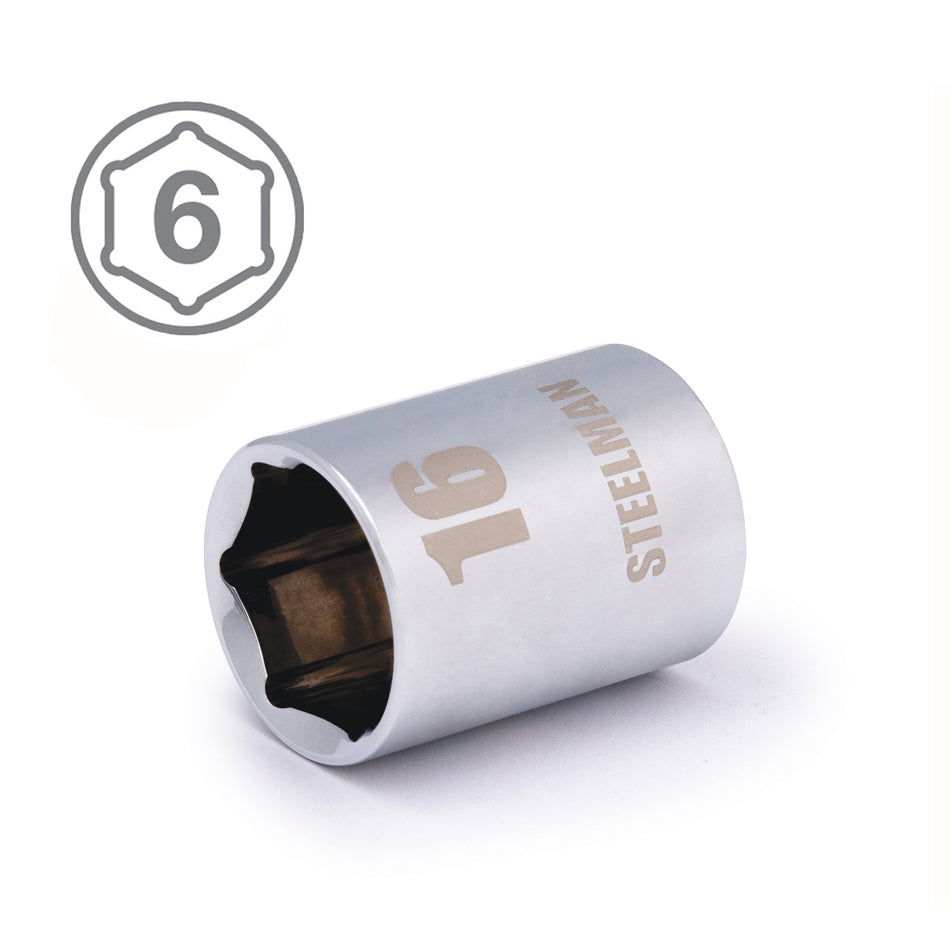 3/8-Inch Drive x 16mm 6-Point Socket
