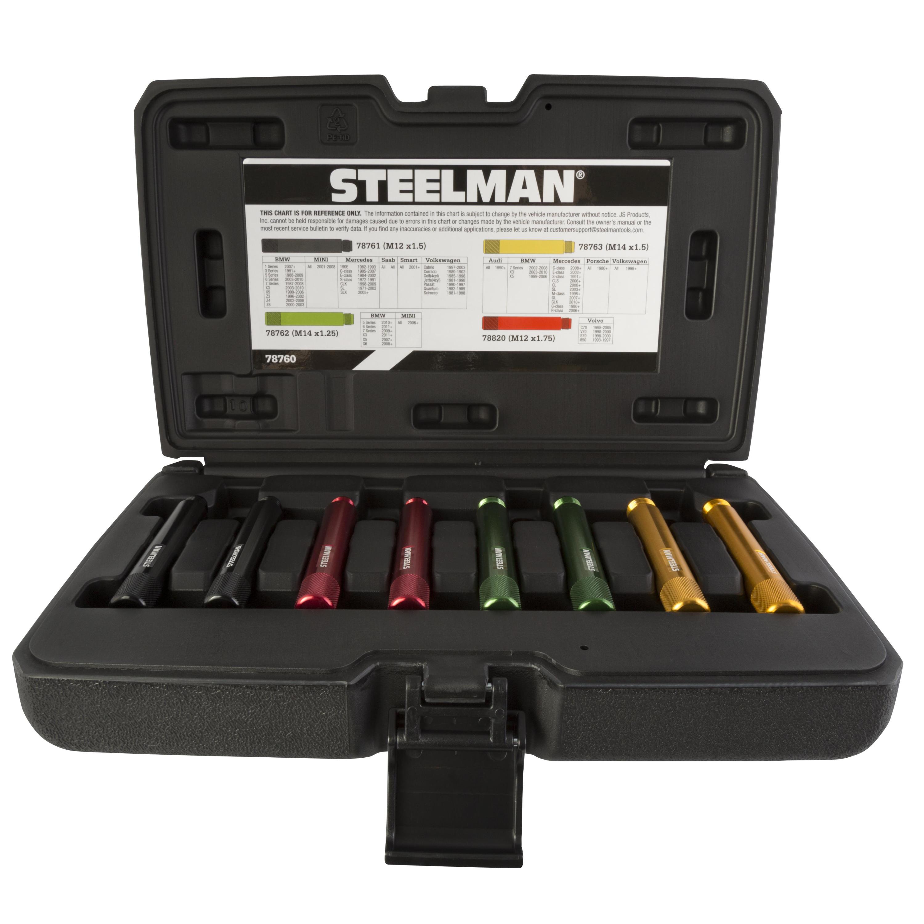 STEELMAN 3-Piece Stainless Steel Wheel Hanger Lug Guide Set - M12 X 1.5 Thread, For Easier Wheel Installation