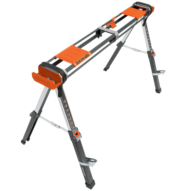 46-Inch Lightweight 1000-Pound Capacity Adjustable Height Aluminum Sawhorse with Multipurpose Straps