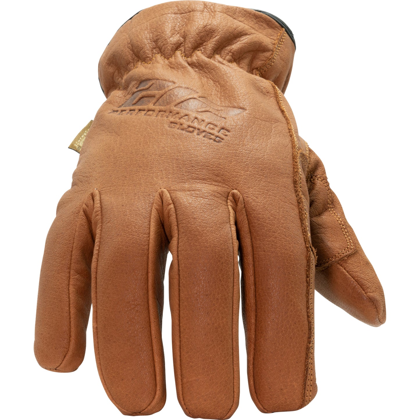 Fleece Lined ANSI A3 Cut Resistant Buffalo Leather Driver Winter Work Glove in Russet Brown