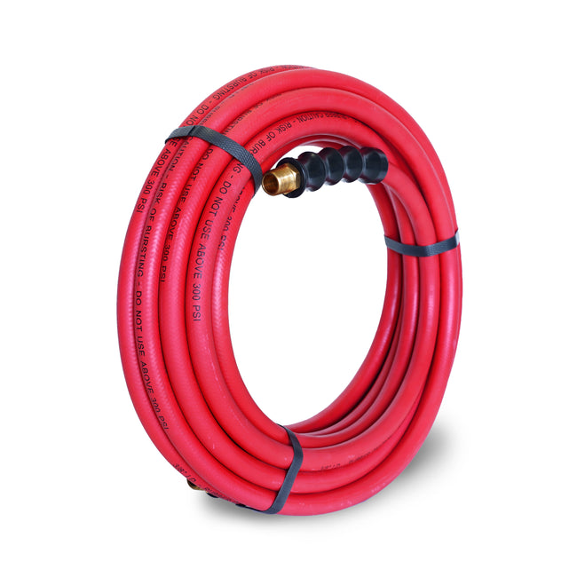 35-Foot Long Rubber 3/8-Inch ID Air Hose with 3/8-Inch NPT Brass Fittings