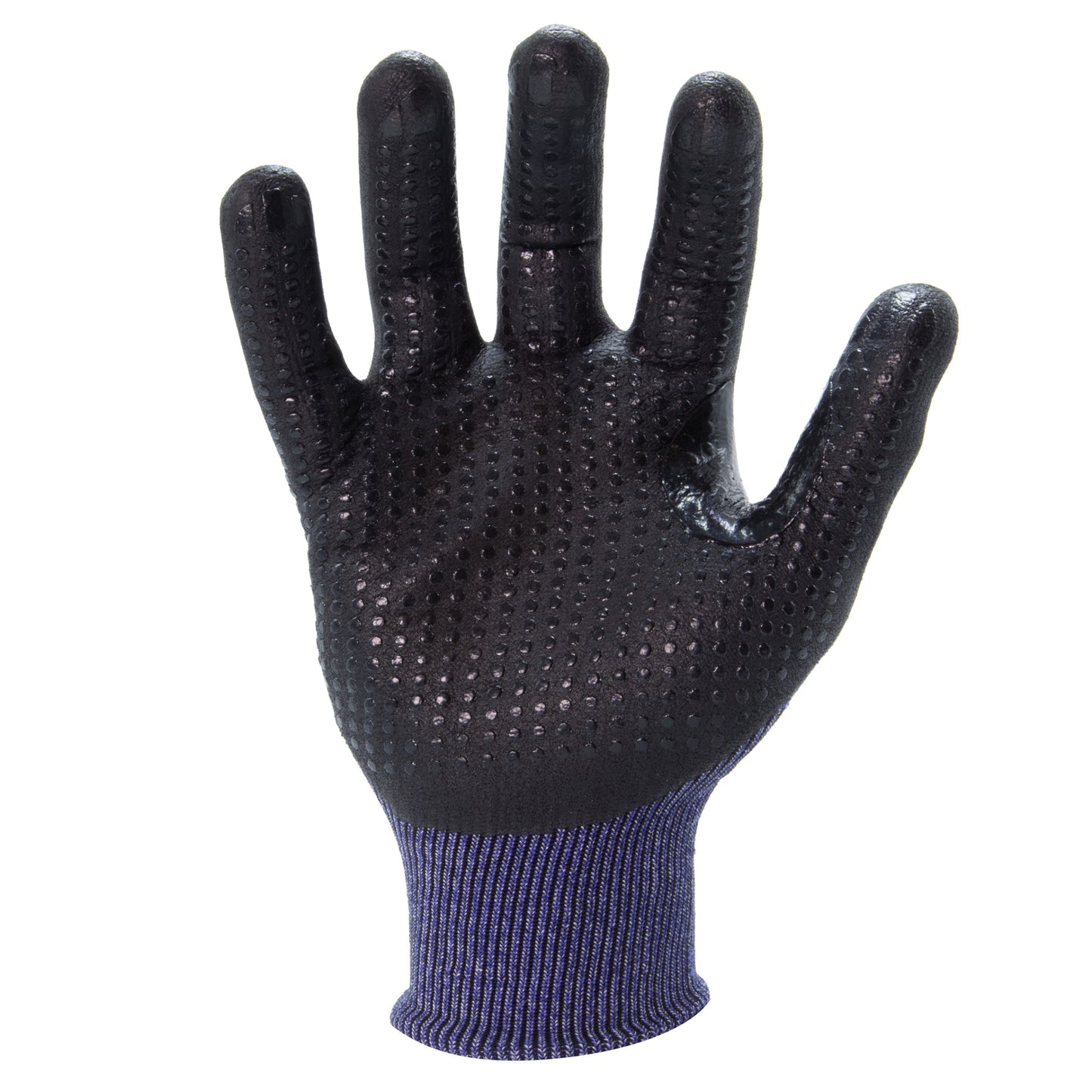 AX360 Seamless Nitrile-dipped Cut Resistant Dotted Grip Gloves in Black and Blues (EN Level 3)