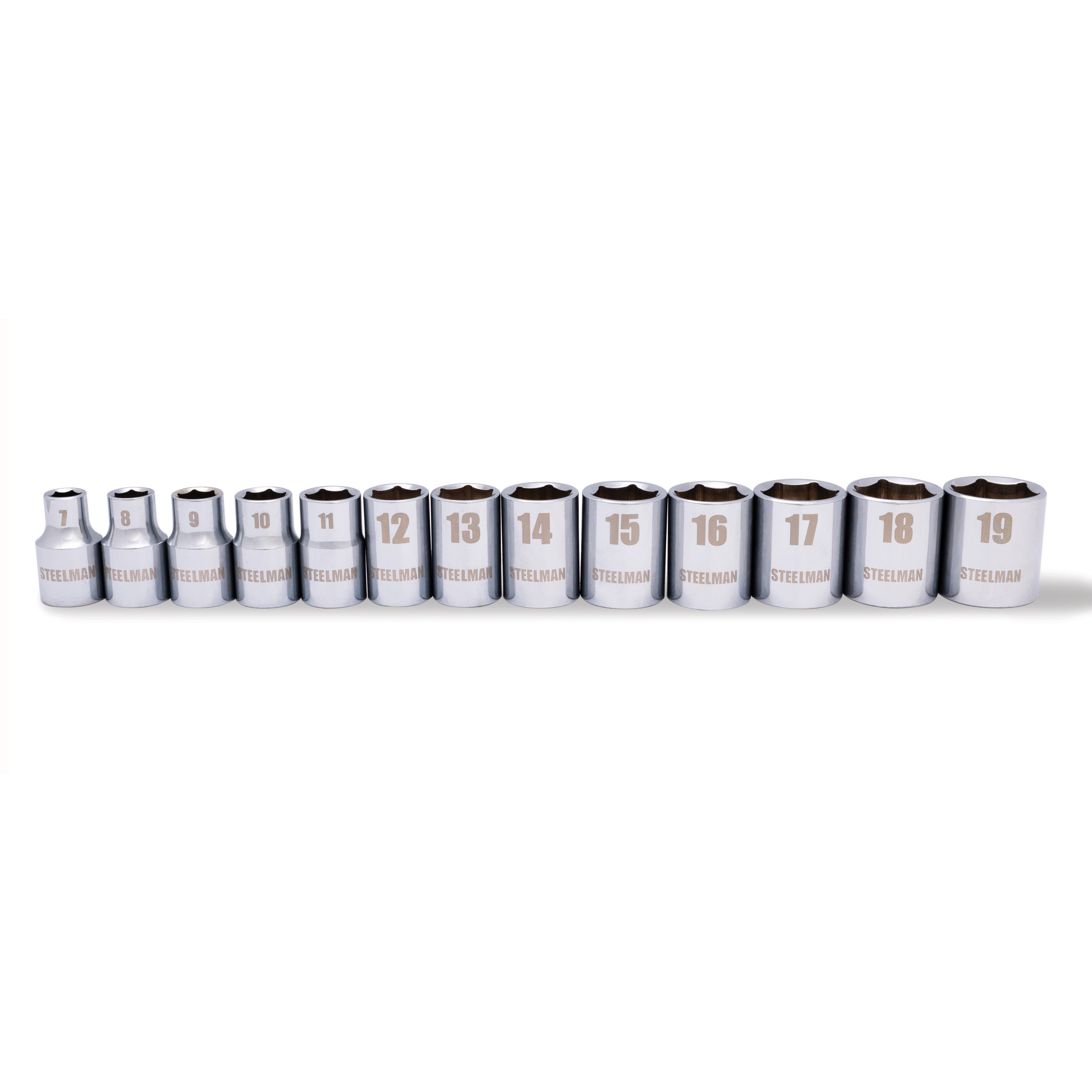 13-Piece 3/8-inch Drive Shallow Depth 6-Point Metric Chrome Socket