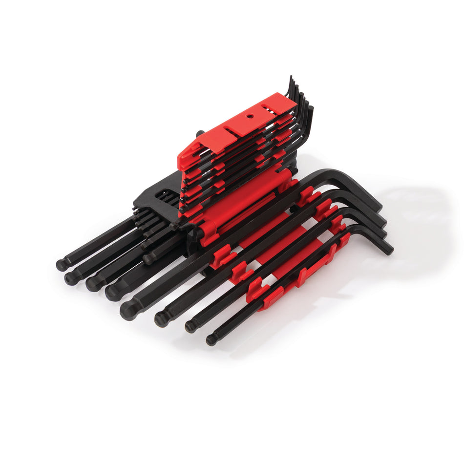 26-Piece Long Arm Ball End Hex Key Wrench Set, Inch/Metric (SAE/MM)