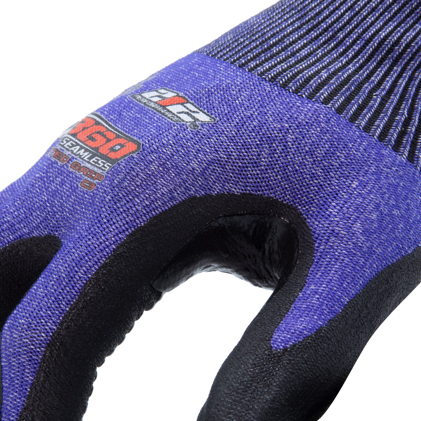 AX360 Seamless Nitrile-dipped Cut Resistant Dotted Grip Gloves in Black and Blues (EN Level 3)