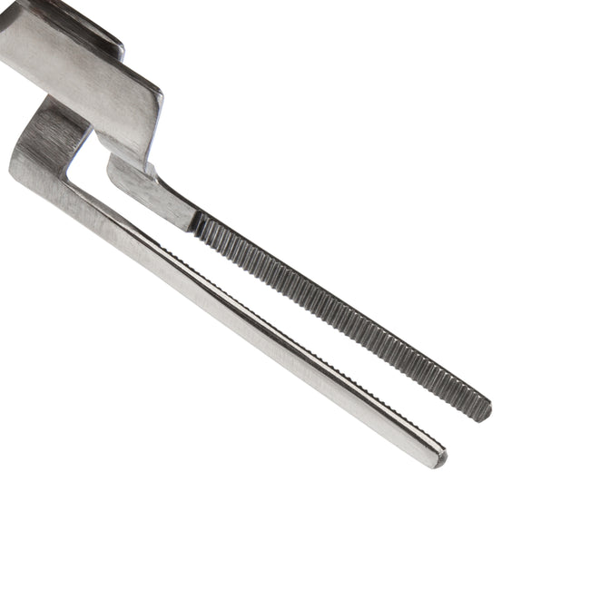 6-Inch Rounded Tip Offset Self-Closing Tweezers