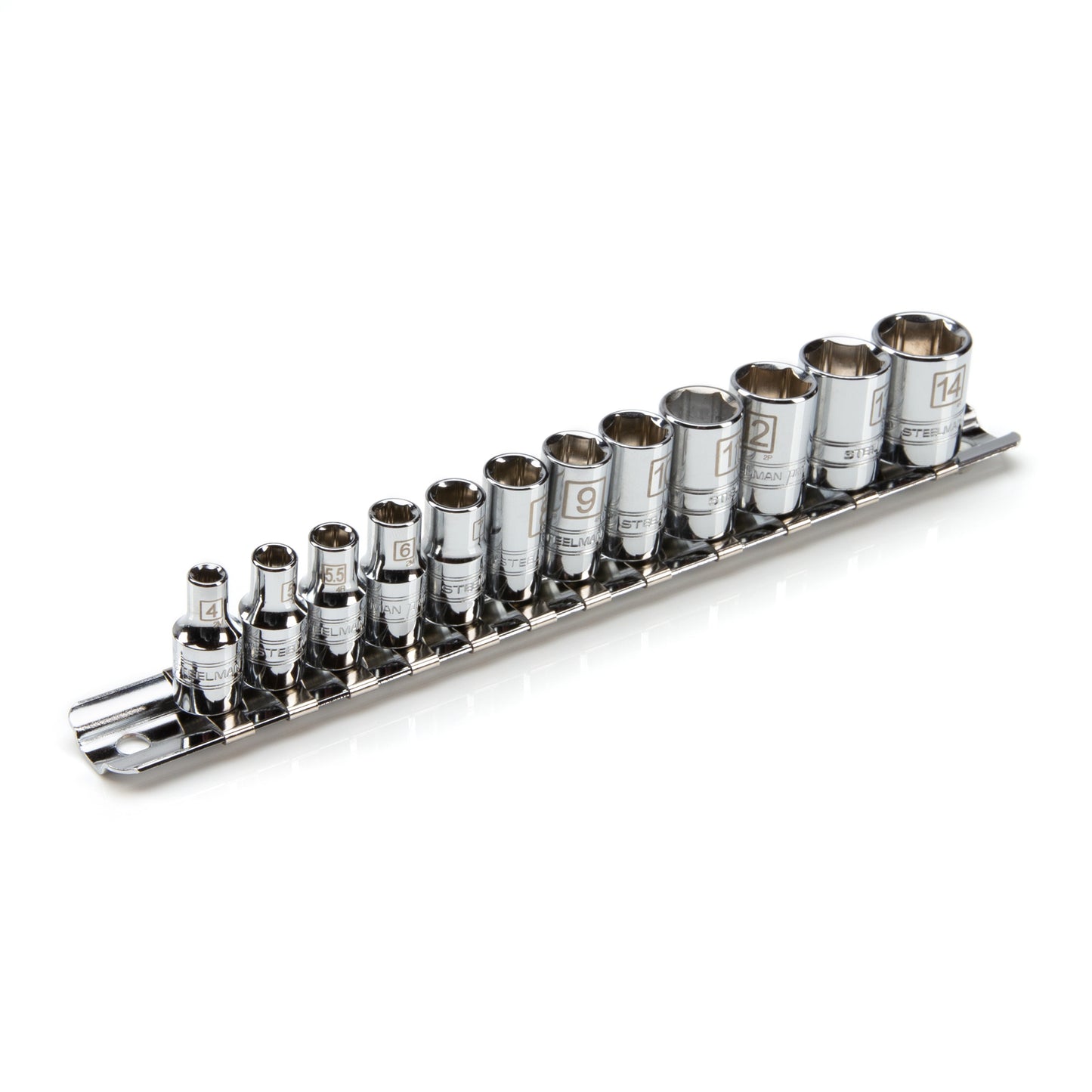 12-Piece 1/4-Inch Drive Shallow Depth 6-Point Chrome Metric Socket Set