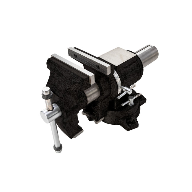 5-Inch Rotating Head Bench Vise with 360-degree Swivel Base, Gray
