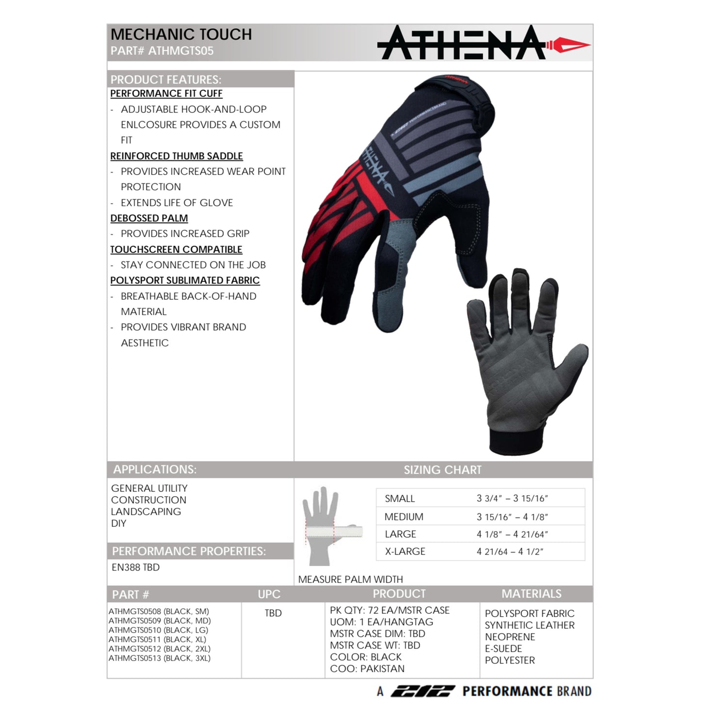 athena-womens-mechanic-touchscreen-work-glove-black-red-gray-athmgts05