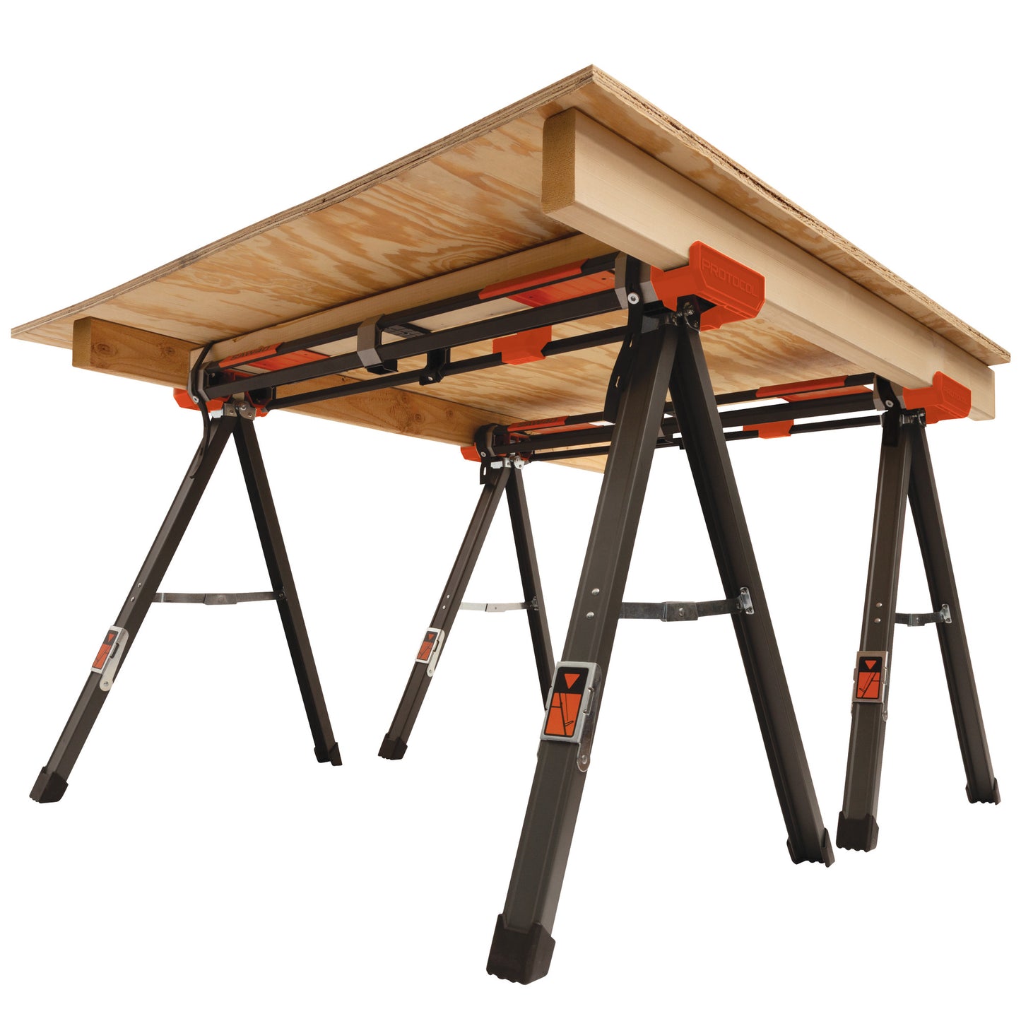 40-Inch Lightweight 1000-Pound Capacity Aluminum Sawhorse with Multipurpose Straps