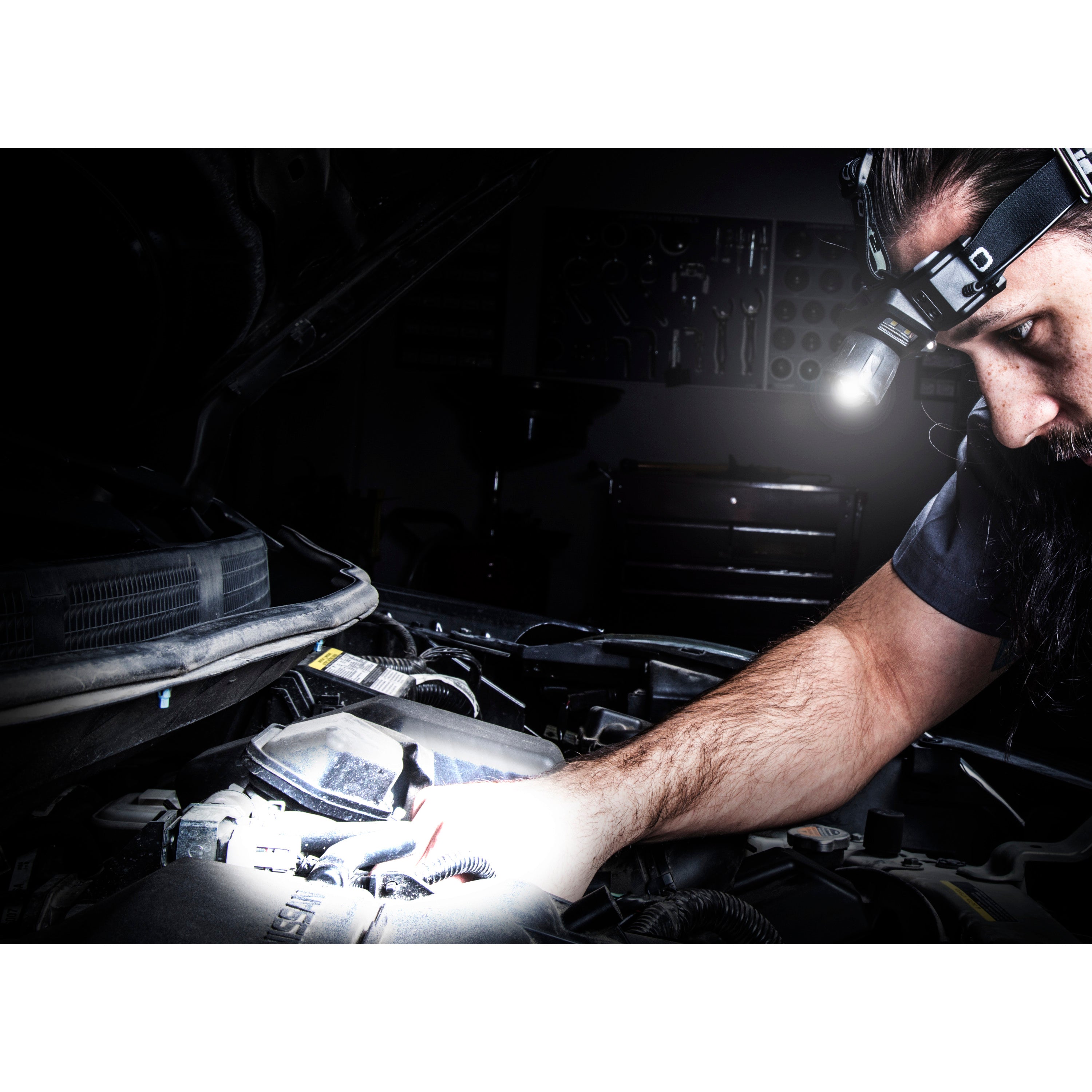 Motion-Activated Rechargeable Focusing Headlamp with Rear Safety